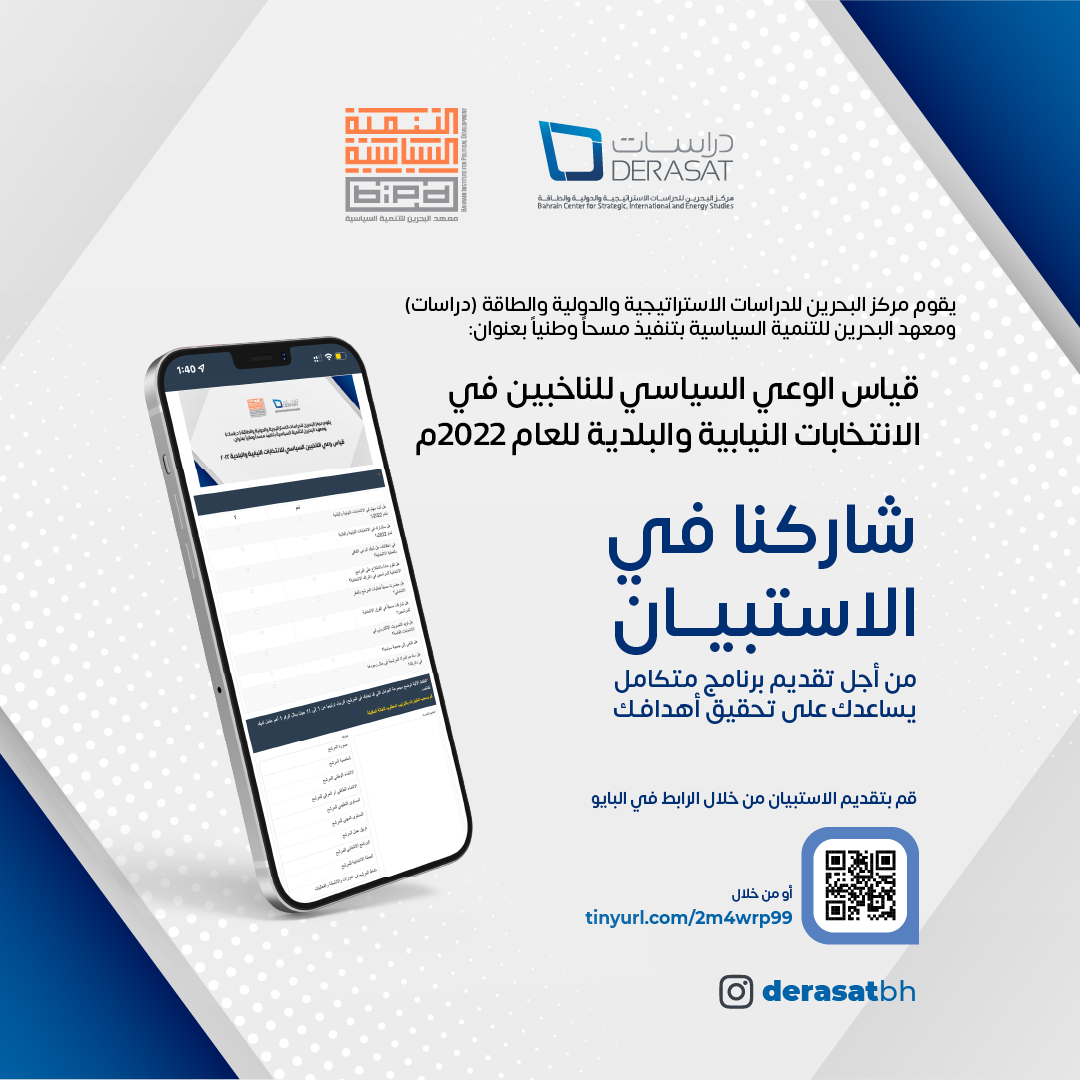 مسح لقياس الوعي السياسي للناخبين في الانتخابات النيابية والبلدية للعام ٢٠٢٢م