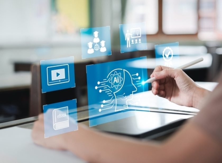 Education,Technology,,Ai,Artificial,Intelligence,Help,Concept,,Women,Use,Tablets