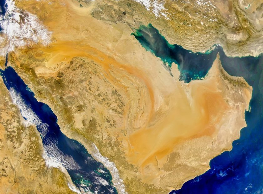 Saudi,Arabia,And,Dust,Over,Persian,Gulf.,.,Elements,Of