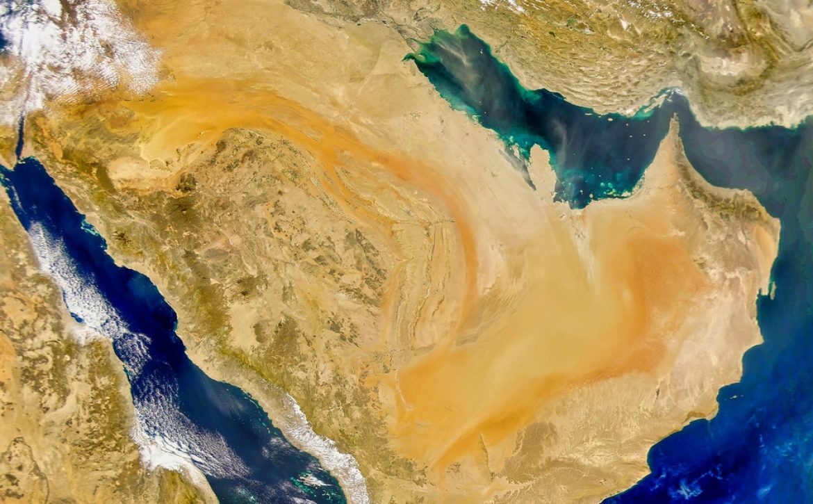 Saudi,Arabia,And,Dust,Over,Persian,Gulf.,.,Elements,Of
